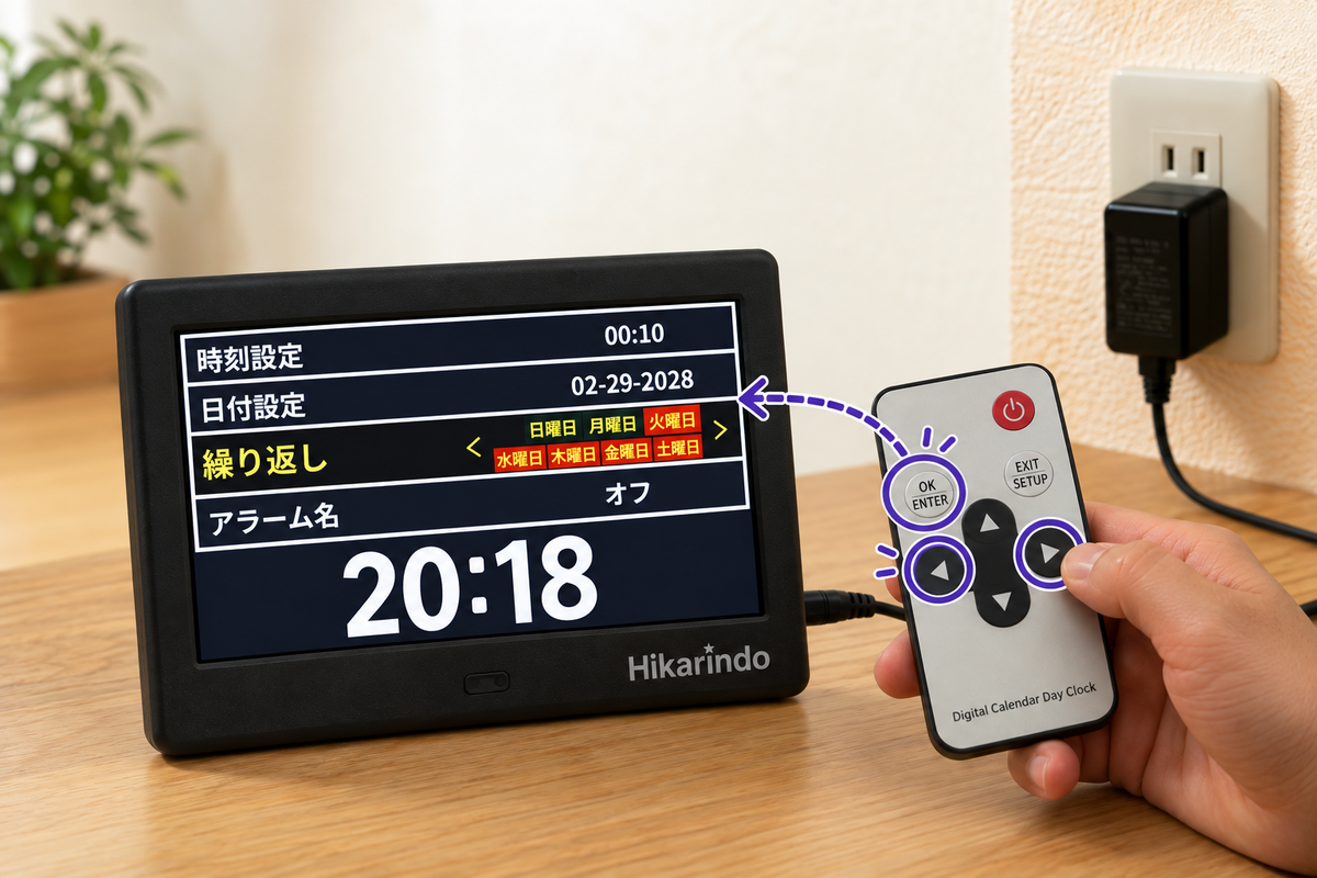 アラームとお知らせの設定