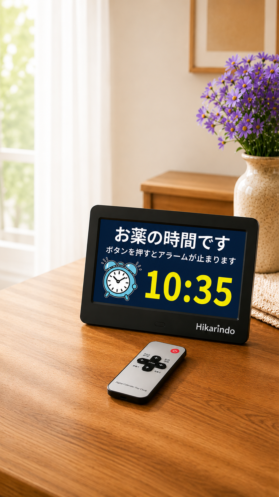 予定お知らせ機能付き デジタル日めくり時計